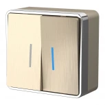 Выключатель двухклавишный с подсветкой Gallant (шампань рифленый) Werkel W5020110 (a051043)