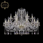 Подвесная большая люстра Art Classic 11.12 11.12.12+6.300.Gd.Sp.K801 (220V, хрусталь, на цепи, подсвечник, свеча)