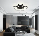 Потолочная светодиодная люстра с пультом и управлением смартфоном 120W Singl INNOVATION STYLE 83042 BLACK Natali Kovaltseva