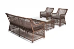 Лаунж-зона из искусственного ротанга на 4 персоны, цвет коричневый 4SIS Асти AS2C2JT-4-SET brown