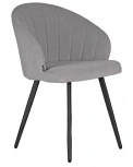 Стул обеденный DOBRIN NAOMI (ЭМАЛЬ ЧЕРНЫЙ МУАР велюр Catania Smoke)