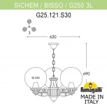 Уличный светильник подвесной Fumagalli GLOBE 250 G25.120.S30.BXF1R (220V, на цепи, шар, IP55)