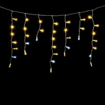 Гирлянда Бахрома с Колпачком 4,9 x 0,5 м Тепло-Белая с Мерцанием Белого Диода 220В, 200 LED, Провод Прозрачный ПВХ, IP65