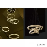 Подвесной светильник iLedex Woodstock 10920P/3-70W-3000K (8/6/4) GL-CL (220V, хрусталь, на тросе)