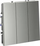 Выключатель трехклавишный (сталь) Voltum S70 VLS030105
