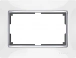 Рамка для двойной розетки Snabb (белый/хром) Werkel W0081901 (a051646)