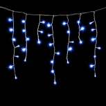 Гирлянда Бахрома 3 x 0,5 м Синяя 220В, 150 LED, Провод Прозрачный Силикон, IP65