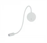 Настенный светильник на гибкой ножке с подсветкой для чтения Donolux Kaa W111043/1 white (LED, 220V, выключатель)
