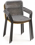 Стул уличный La Forma (ex Julia Grup) Ellen (Серый/ Металл,Веревка)