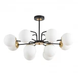 Потолочная люстра на штанге Lumion Elrona 8375/12C черный/латунь/белый, металл/стекло E27 12*60W 220V