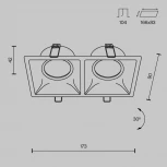 Встраиваемый светильник Dot GU10 2x50Вт Maytoni Technical DL029-2-02B (220V)