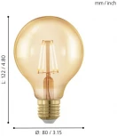 Лампочка светодиодная филаментная E27 4W 220V 320 lm 1700K Eglo Lm_led_e27 11692