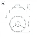 Люстра подвесная (светильник светодиодный) SP-TOR-RING-HANG-R600-42W Warm3000 (WH, 120 deg) (Arlight, IP20 Металл, 3 года) 022149(1)