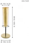 Интерьерная настольная лампа Eglo Pinto Gold 97654