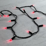 Гирлянда Нить с колпачком 10м красная 24В, 100 LED, провод черный ПВХ, IP65 Laitcom PST100CAP-11-1R