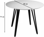 Стол R-Home Диего d860 мрамор бьянко со скосом