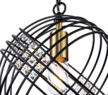 Подвесной светильник Fresco V000103 (10001/1P Black) (220V, хрусталь, на цепи, шар, клетка)