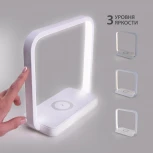 Интерьерная настольная лампа с беспроводным ЗУ Eurosvet Frame 80502/1 белый (LED, 220V, диммер, сенсорный выключатель)
