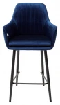 Полубарный стул Роден Blitz 20 Синий, велюр (H=65cm)