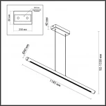 Подвесной светильник Odeon Light Mali 6644/45L IP20 LED 49W 3000K 220V античная бронза/металл/акрил (на проводе)