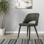 Стул R-Home Lars тёмно-зелёный/черный