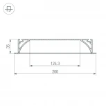Профиль с экраном ARH-POWER-W200-F-2000 ANOD (Алюминий) 027916 Arlight