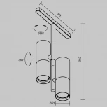 Трековый светильник магнитный 48V Maytoni Elti Duo TR005-4-2X12W-DS-B (LED, круглые)