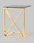 Журнальный стол Stool Group 40*40 КРОСС золото стекло smoke УТ000004651