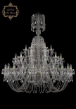 Подвесная большая люстра Art Classic 11.11 11.11.24+12+6.530.XL-160.Gd.Sp (220V, хрусталь, на цепи, подсвечник, свеча)