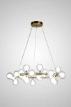 Подвесная люстра AM Group AM470 D500 POLISHED GOLD (220V, на проводе, шар, молекулы)