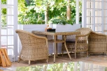 Стол плетеный из искусственного ротанга, цвет соломенный 4SIS Айриш YH-T4428G