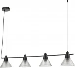 Подвесной светильник Lumion Corne 6595/4A черный/прозрачный, металл/стекло E27 4*60W 220V (на проводе)