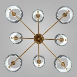 Потолочная люстра Wi-Fi на штанге Eurosvet Notturno 60162/8 латунь (220V, управление смартфоном, голосовое управление, умный дом - Minimir Home, Алиса, Маруся, Салют)