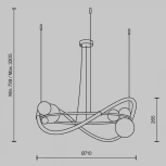 Подвесной светильник с гибким неоном Maytoni Oasis MOD289PL-L44BS3K (LED, 220V, на тросе)