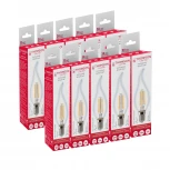 Лампочка светодиодная филаментная прозрачная свеча на ветру E14 11W Thomson Tail Candle TH-B2388