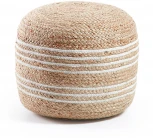 Пуфик La Forma (ex Julia Grup) Saht (Белый/ Натуральное волокно)