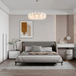 Подвесная люстра Arte Milano AM-4653 4653.D750.H240.E14.12 Ni (220V, на тросе, перо)