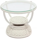 Столик кофейный Andrea ротанг, D60х50см, TCH White (белый) Tetchair 10171