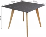 Стол R-Home Лунд квадратный 960*960 Мрамор Графит