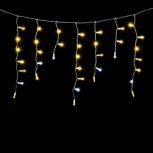 Гирлянда Бахрома с Колпачком 4,9 x 0,5 м Тепло-Белая с Мерцанием Белого Диода 220В, 189 LED, Провод Прозрачный ПВХ, IP65