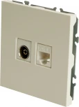 ТВ-розетка и Ethernet RJ-45 (белый) Stekker Эмили 49872