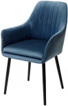 Стул Роден Blitz 19 Пепельно-синий, велюр/ черный каркас