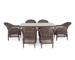 Обеденная группа из искусственного ротанга на 6 персоны, цвет коричневый 4SIS Амароне AmC6T-7-SET brown