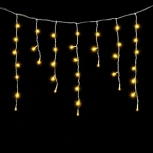 Гирлянда Бахрома 4,9 x 0,5 м Тепло-Белая 220В, 240 LED, Провод Прозрачный ПВХ, IP54