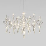 Подвесной светодиодный светильник с хрусталем и регулировкой цветовой температуры Bogate's Tense 443/1 хром (220V, подвески, пульт управления, на тросе)