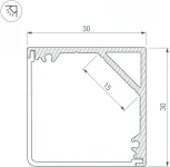 Профиль SL-KANT-H30-3000 ANOD (Arlight, Алюминий) 046182