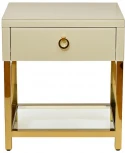 Тумба прикроватная Garda Decor KFC763E7 (Золото/Бежевый)