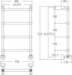 Полотенцесушитель водяной Margaroli Sole 442-4 хром