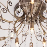 Потолочная люстра Eurosvet Vita 10042/12 античная бронза (220V, хрусталь Strotskis)