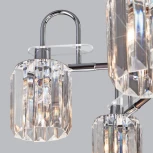 Потолочная люстра Wi-Fi на штанге Eurosvet Tenia 70090/5 графит (220V, хрусталь, управление смартфоном, голосовое управление, умный дом - Minimir Home, Алиса, Маруся, Салют)